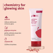 Plum Goodness Saffron & Papaya Glow Bright Face Wash (100 ml) - Pack of 2