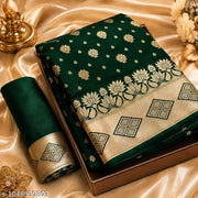 2026 Latest Designeer Banarasi Saatin Silk Saree with Zari Border & Preemium Contrast Pallu | Royyal Festive & Wedding Wear Saree