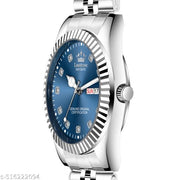 Legacy Series Stainless Steel Day and Date Functioning | Stylish Chain | Quartz Analog Watch for Boys/ Men
