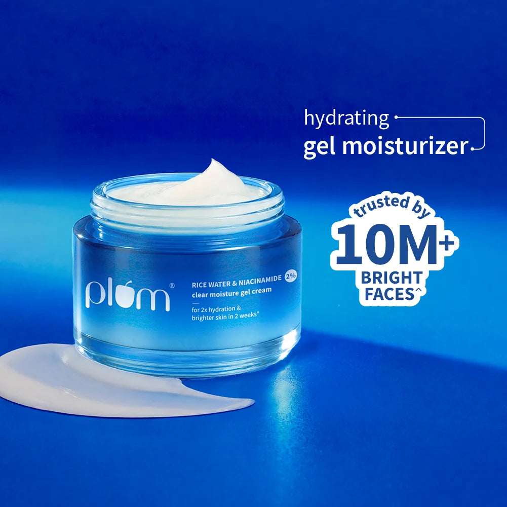Plum Goodness 2% Niacinamide & Rice Water Brightening Gel Moisturizer For Clear & Bright Skin | 50 g