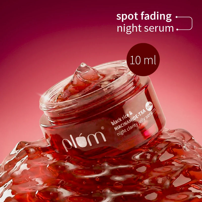 Plum Goodness Black Rice & 10% Niacinamide-TXA Night Clarity Jelly Serum