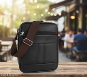wallet phone sling bag | stylish men sling | premium sling bag | Men’s Premium PU Leather Sling Bag for Office, Travel and Daily Use Black