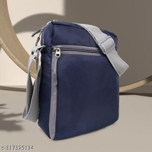 Fancy Craft Blue Men Sling Bag - Extra Large