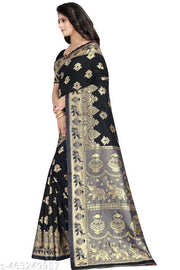 Silk-Villa soft kanjivaram silk sarees banarasi silk saree (Pari9016-Black)