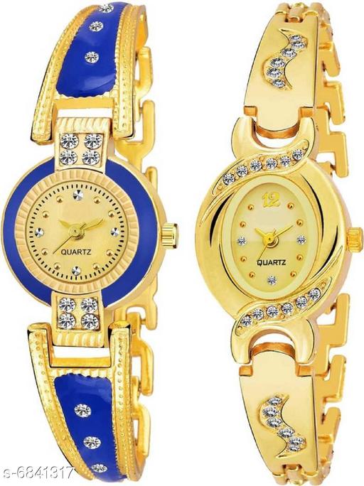 Stylish Attractive Girls Watches (Pack Of 2)