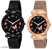 New design analog watch for women and girls(pack of 2)