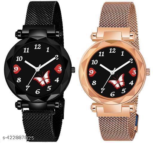 New design analog watch for women and girls(pack of 2)
