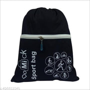 Polyester Waterproof Drawstring Multipurpose use Backpack Light Weight/Washable/Reusable With Zip pocket Reusable for Men Women (39X34 CM) COLOR BLACK PACK OF 1