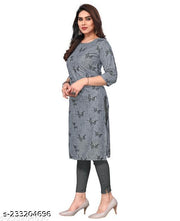 Polyster/Crepe fabric-Women Printed Straight Kurta