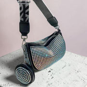 Fantastiqo Sparkling Rhinestone Crossbody Bag with Detachable Coin Purse - Trendy & Versatile!