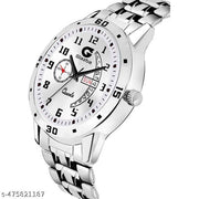 Day & Date Function Watch With Stainless Steel Chain Analog Watch - For Men