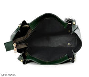DANIEL CLARK Stylish Women's Green PU Handbag with Pom Pom Charm, Shoulder Handbag, Elegant Daily Use Purse for Office, Travel & Casual for Women & Girls