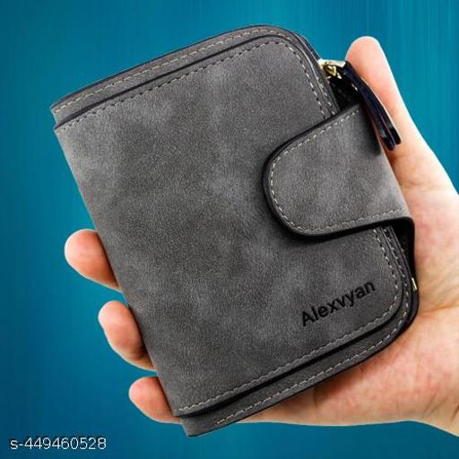 Frackson Dark-Grey Special Women's Small Purse Wallet Female Hand wallet Women/ Ladies/ Girls Wallets Card Holder  3 Pocket 1 Long 1 Zipper (Chain) pocket inside in middle and 1 small pocket