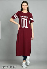 01 PRINTED KURTI MAROON