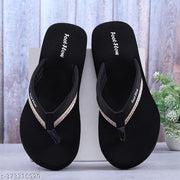 Foot-Flow_hit_item_Flip-Flop_FANCY AND STYLISH CASUAL WEAR DAILY USE PRINTED HAWAII CHAPPAL SLIPPER FLIP FLOP FOR WOMEN AND GIRLS PACK OF 1 DAILY WEAR AND WALKING SLIPPER FOR GIRLS AND WOMEN (BLK/GLD)
