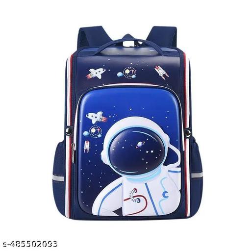 LATIQ MART Kids Cartoon School Bag Astronaut Design Nursery Cute Stylish Birthday Gift Waterproof Backpack Breathable Tuition Shoulder Bags for Girls And Boys 6-12 Years