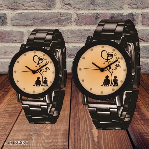attractive dial colour stainless steel strap couple watches for girl and boy