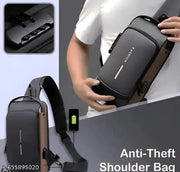 Waterproof Polyester Slim Unisex Crossbody Sling Bag Chest Backpack Men's Shoulder Bag, Leisure Travel Handbag, Hard Shell Anti-Theft Chest Bag