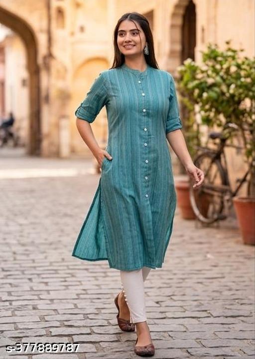 Rama green kurta designed for both comfort and style Crafted from high-quality breathable fabric this kurta features intricate detailing and a flattering silhouette that complements all body types Perfect for casual outings or festive occasions