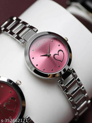 TRENDING MULTI-COLOR ((SILVER BLACK PINK) DIAL ANALOG SILVER STAINLESS STEEL STRAP 3 COMBO WATCH ,