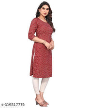 Polyster/Crepe fabric-Women Printed Straight Kurti