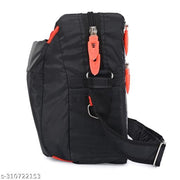MIOS Essentials Men's Sling Bag Stylish Cross Body Travel Office Business Messenger Bag for MEN & WOMEN (WATERPROOF) (BLACK) LARGE SIZE 6L