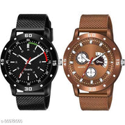 BOLUN Bolun Pack Of Two Pu Belt Attractive Look Analog Watch