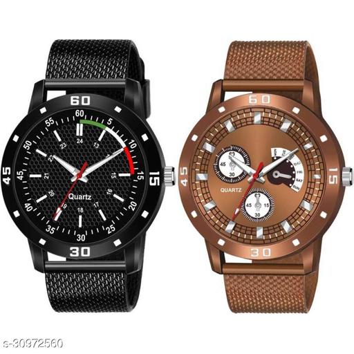 BOLUN Bolun Pack Of Two Pu Belt Attractive Look Analog Watch