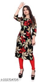 Women Crepe Fabric Printed Straight Kurti, Size -S, M, L, XL, XXL, 2XL, XXXL, 3XL, 4XL, 5XL ( New Arrival New Design Fashionable Kurti )