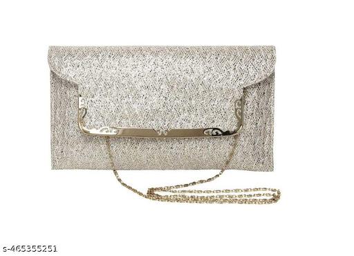 Ladies Gold/Golden Clutch For Parties/Marriages/Functions Handbags - THOC
