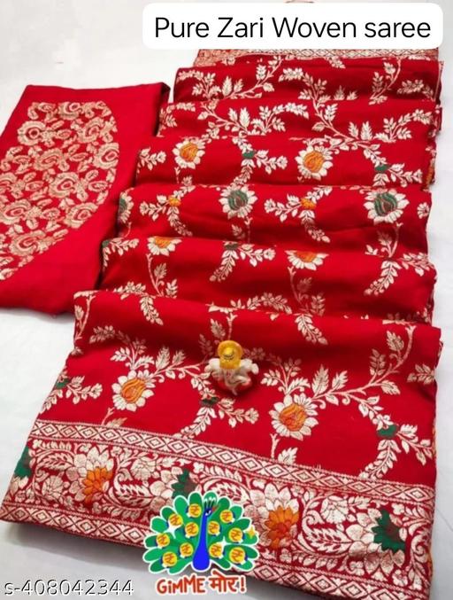 Nylon zari woven Jacquard Banarasi dyeable saree