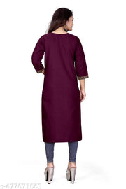 Fashionable Cotton Slub jacquard work Kurti For Women