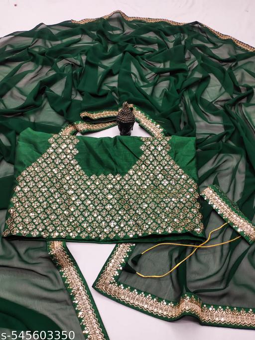 Fency Disener Georgette Pretty Sarees With New Fency Border With Blouse Piece.