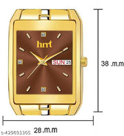 hrrt 9151 Stylish Gold Date & Day Display Analog Watch for Men & Boys | Premium Chain Watch | Party & Daily Wear