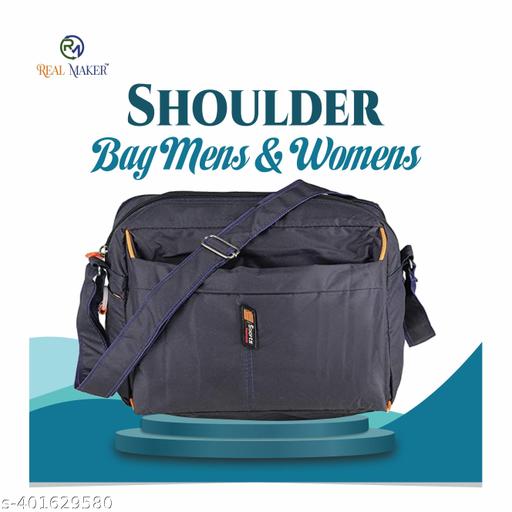 REAL MAKER  Stylish Small Cotton Sling Cross  Travel Office Business Messenger One Side Shoulder Bag For Men Women [GRAY]