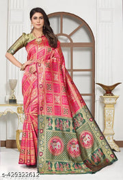 cotton silk jacquard with blouse