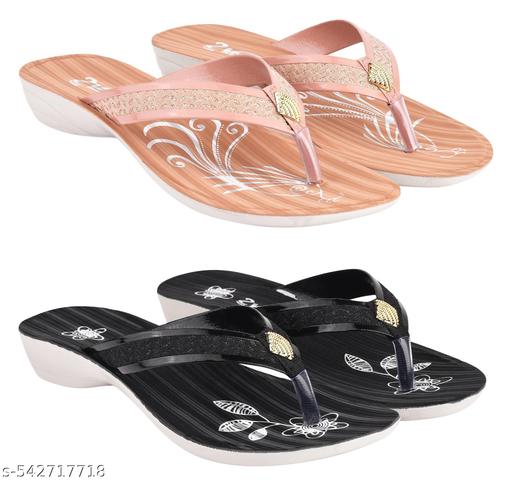 Astel Multicolor Combo of Women's Slippers and Flipflop - Pack of 2