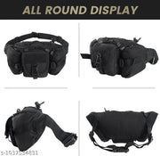 Waist Bag Pack Hip Belt Bumbag for Outdoor (BLACK)-AZ14
