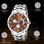 Men's Steel Chain Brown Men style Boys Hand Watch Gents 2025 Luxury Design Steel Chain New Model Analog Watch - For Men
