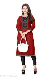Desigener Kurti New Collection Cotton Blend Stylish New Trendy Embroidered Pattern Casual Kurta for Girls & Women