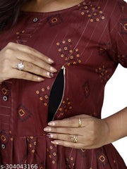 Maternity feeding cotton anarkali Printed kurta
