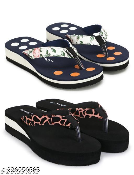 Two Soft Comfortable & Stylish Women's Daily Use Slipper/Flipflop for Women & Girls Combo of 2