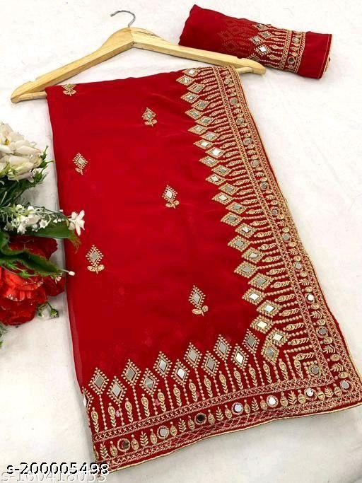 EMBROIDERY MIRROR SAREE