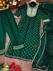 Green Nayra Cut Kurti set