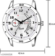 Stainless Steel Strap Day Date Analog Watch For Men