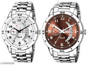 Stainless Steel Strap Day Date Analog Watch For Men