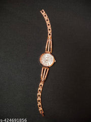 SJE Premium mini Analog watch for ladies stone design rose gold