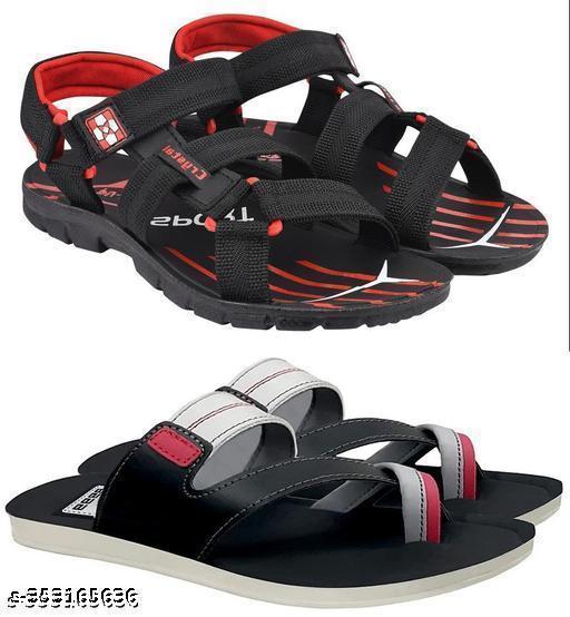 Men Stylish Comfortable Sandals & slipper Combo of 2