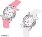 TRENDING BUTTERFLYDIAMOND GIRLS WOMEN BEAUTIFUL ANALOG WATCH COMBO |  Trendy ButterflyDiamond dial Latest Collection Women's & Girl's