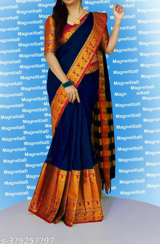 NARAYANPET PURE COTTON LARGE ZARI BORDER SAREE